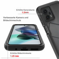 Motorola Moto G13 / G23 Handyhülle 2-teilig 360° Grad Hülle mit Displayschutz Schwarz