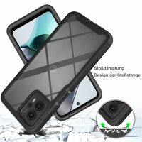 Motorola Moto G13 / G23 Handyhülle 2-teilig 360° Grad Hülle mit Displayschutz Schwarz