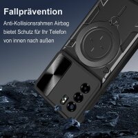 Outdoor Panzer Hülle für ZTE Handyhülle mit Slide Kameraschutz Ringhalter Bumper Blade A51 Schwarz