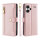 Handykette Xiaomi Hülle mit Band Handyhülle Kartenfächer PU Leder Umhängetasche Redmi Note 13 Pro+ 5G Rosa