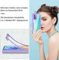 360° Grad Hülle für Samsung Galaxy A51 vollschutz Integriertem Displayschutz Lila