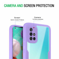 360° Grad Hülle für Samsung Galaxy A51 vollschutz Integriertem Displayschutz Lila