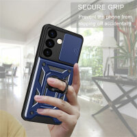Outdoor Panzer Hülle für Samsung Galaxy S24 mit Kameraschutz Ringhalter Bumper Blau