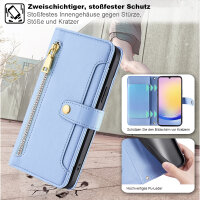 Handykette für Samsung Galaxy A25 – Handyhülle mit Band PU-Leder Hellblau
