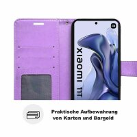 Handy Tasche Xiaomi 11T / 11T Pro Schutzhülle Book Case Flip Cover Etui Hülle BF Lila