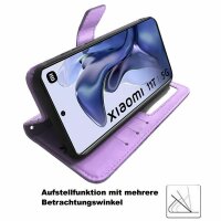 Handy Tasche Xiaomi 11T / 11T Pro Schutzhülle Book Case Flip Cover Etui Hülle BF Lila