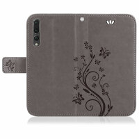 Huawei P20 Pro Handy Tasche Handyhülle Wallet Schutz Hülle Blumen Flip Cover
