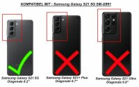 Hülle für Samsung Galaxy S21 5G Handy Tasche Handyhülle Case Schutz Schale Etui Mandala Lila