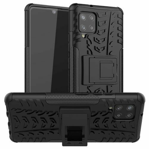Handy Tasche für Samsung Galaxy A42 5G Hülle Outdoor Case Back Cover Handyhülle in Schwarz