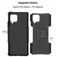 Handy Tasche für Samsung Galaxy A42 5G Hülle Outdoor Case Back Cover Handyhülle in Schwarz