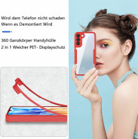 Handy Tasche für Samsung Galaxy S22+ 360° Grad Handyhülle mit Displayschutz