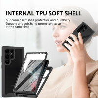 Panzer Hülle Handy Tasche 360 Grad TPU vollschutz mit Integriertem Displayschutz Samsung Galaxy S23 Ultra