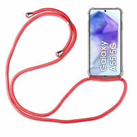 Handykette für Samsung Galaxy A55 Handyhülle mit Band Case Hülle mit Kordel Hand Rot