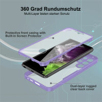 360° Grad Hülle für Samsung Galaxy S24 Ultra mit Integriertem Displayschutz Lila