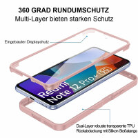 360° Grad Hülle Xiaomi Redmi Note 12 Pro+ vollschutz Integriertem Displayschutz Rosa