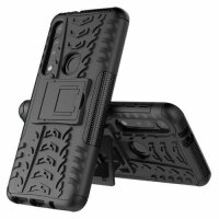 Handy Tasche Lenovo Motorola Panzer Hülle Hybrid Case Cover Schutzhülle Bumper Motorola Moto G8 Play Schwarz