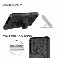 Handy Tasche Lenovo Motorola Panzer Hülle Hybrid Case Cover Schutzhülle Bumper Motorola Moto G8 Play Schwarz