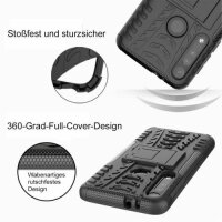 Handy Tasche Lenovo Motorola Panzer Hülle Hybrid Case Cover Schutzhülle Bumper Motorola Moto G8 Play Schwarz