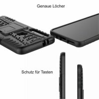 Handy Tasche Lenovo Motorola Panzer Hülle Hybrid Case Cover Schutzhülle Bumper Motorola Moto G8 Play Schwarz