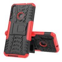 Handy Tasche Lenovo Motorola Panzer Hülle Hybrid Case Cover Schutzhülle Bumper Motorola Moto E6 Plus Rot