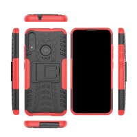 Handy Tasche Lenovo Motorola Panzer Hülle Hybrid Case Cover Schutzhülle Bumper Motorola Moto E6 Plus Rot