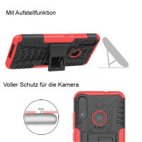 Handy Tasche Lenovo Motorola Panzer Hülle Hybrid Case Cover Schutzhülle Bumper Motorola Moto E6 Plus Rot