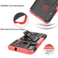 Handy Tasche Lenovo Motorola Panzer Hülle Hybrid Case Cover Schutzhülle Bumper Motorola Moto E6 Plus Rot