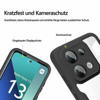 360° Grad Hülle Xiaomi Redmi Note 13 4G vollschutz Integriertem Displayschutz Schwarz