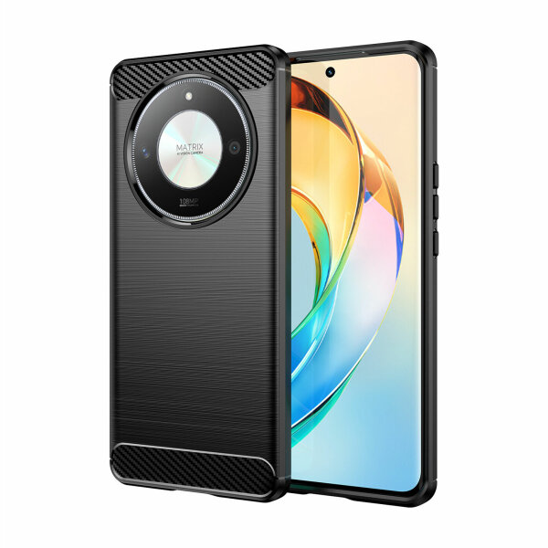 Carbon Hülle für Honor Magic 6 Lite 5G Handyhülle Backcover TPU Silikon Bumper