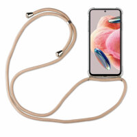 Handykette für Xiaomi Redmi Note 12 5G / Poco X5 5G Handyhülle mit Band Hülle Beige / Braun