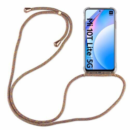 Xiaomi Hülle mit Band Schutzhülle Handykette Silikon Handy Tasche mit Schnur Neu Xiaomi Mi 10T / Mi 10T Pro Rainbow