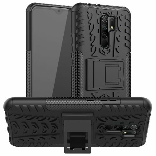Schutz Hülle Xiaomi Handy Tasche Case Cover Silikon Schale Outdoor Handyhülle BF Xiaomi Redmi 9 Rot