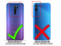 Schutz Hülle Xiaomi Handy Tasche Case Cover Silikon Schale Outdoor Handyhülle BF Xiaomi Redmi 9 Rot