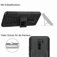 Schutz Hülle Xiaomi Handy Tasche Case Cover Silikon Schale Outdoor Handyhülle BF Xiaomi Redmi 9 Rot
