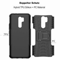 Schutz Hülle Xiaomi Handy Tasche Case Cover Silikon Schale Outdoor Handyhülle BF Xiaomi Redmi 9 Rot