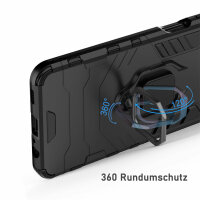 Xiaomi 12T, Hülle Schutzhülle Handyhülle Silikon Case 360° Drehbarer Ring Schwarz