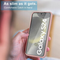 360° Grad Hülle für Samsung Galaxy S24 vollschutz mit Integriertem Displayschutz Rosa