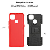 Handy Tasche Lenovo Motorola Panzer Hülle Hybrid Case Cover Schutzhülle Bumper Motorola Moto G9 Power Rot