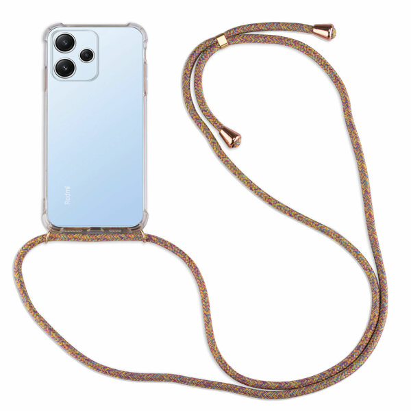 Handykette für Xiaomi Redmi 13 / Poco M6 Handyhülle mit Band Hülle mit Kordel Rainbow