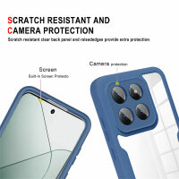 360° Grad Hülle Xiaomi 14 Pro Handyhülle vollschutz Integriertem Displayschutz Blau