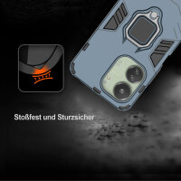 Hülle Xiaomi Redmi 13C / Poco C65 Hülle Handyhülle Stoßfest 360° Drehbarer Ring Türkis