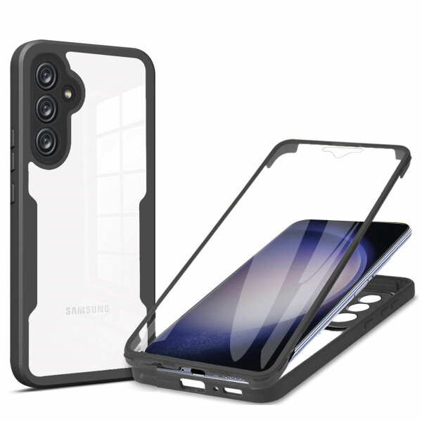 360° Grad Hülle für Samsung Galaxy S23 FE vollschutz Integriertem Displayschutz Schwarz