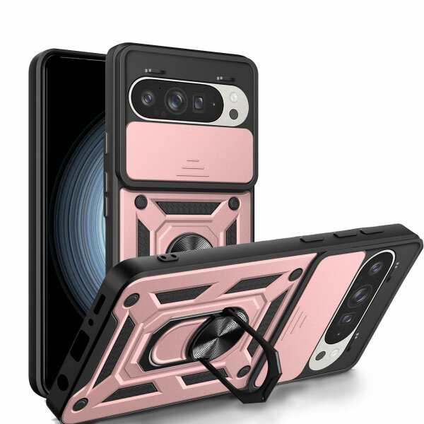Outdoor Panzer Hülle für Google Pixel 9 / 9 Pro Handyhülle mit Kameraschutz Case Rosegold