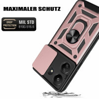 Outdoor Panzer Hülle Xiaomi Redmi 13C / Poco C65 Handyhülle Kameraschutz Ringhal Rosegold