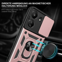 Outdoor Panzer Hülle Xiaomi Redmi 13C / Poco C65 Handyhülle Kameraschutz Ringhal Rosegold