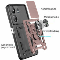 Outdoor Panzer Hülle Xiaomi Redmi 13C / Poco C65 Handyhülle Kameraschutz Ringhal Rosegold