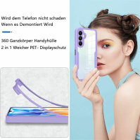 Handyhülle für Samsung Galaxy A25 – 360° Panzer Case mit Displayschutz Lila