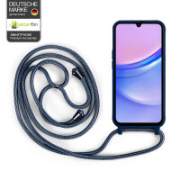 Handykette für Samsung Hanyhülle mit Band Hülle mit Kodel Smartphone Halskette Galaxy A15 Blau