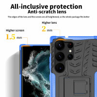 Outdoor Hülle für Samsung Galaxy S23 Ultra Handyhülle Handy Tasche Bumper TPU Blau