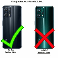 Realme 9 Pro, Handy Tasche Handyhülle Hülle Schutzhülle Klapphülle Flip Case TPU